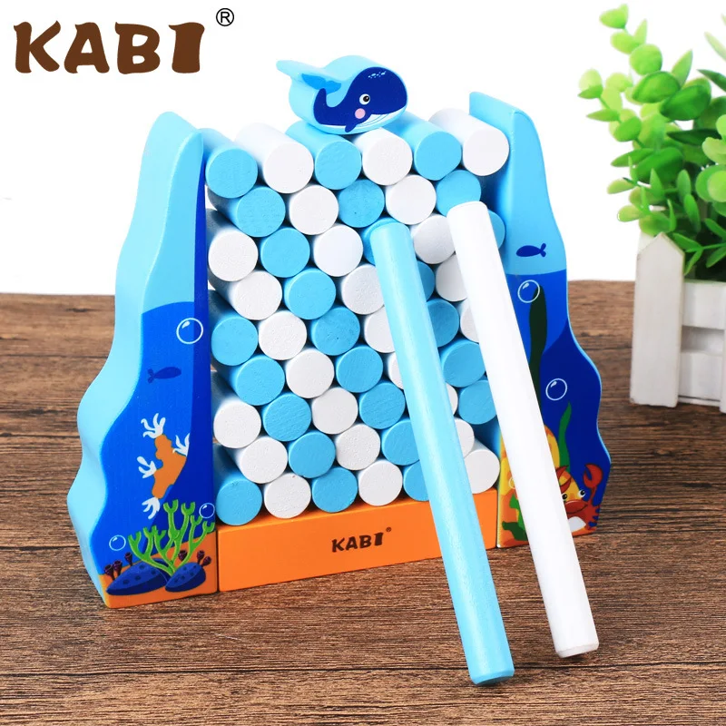 

Wood Children'S Educational Early Childhood Balance Parent And Child Interactive Tabletop Toys Whale Diving Game Kb12