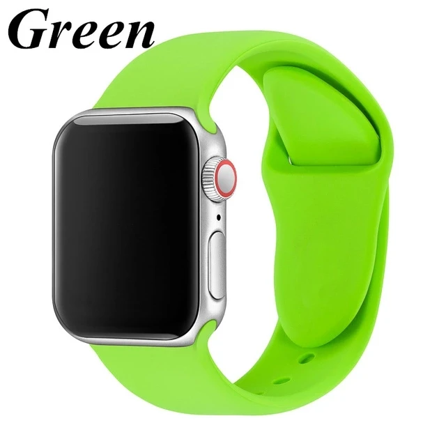 Band Für Apple Uhr Serie 3 2 1 38 MM 42 MM Weiche Silikon Atmungsaktive Ersatz Strap Sport Schleife für iwatch serie 4 40 MM 44 - Band Color: Green