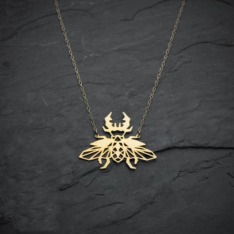 Beetle necklace