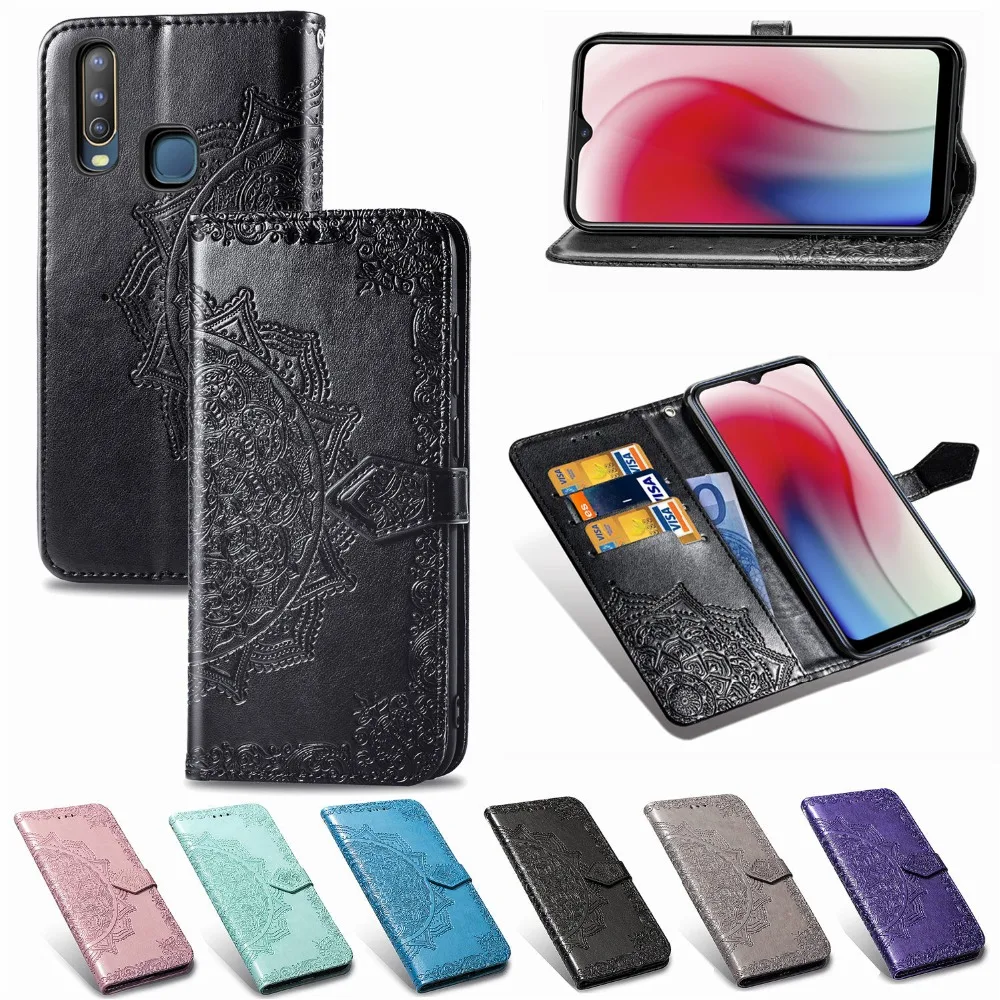 VIVO U3X Y15 Y12 кожаный чехол класса люкс 3D цветок рельефный кожаный бумажник флип-чехол для VIVO Y15 Y12 Y17 Y 15 12 U10 VIVOY11