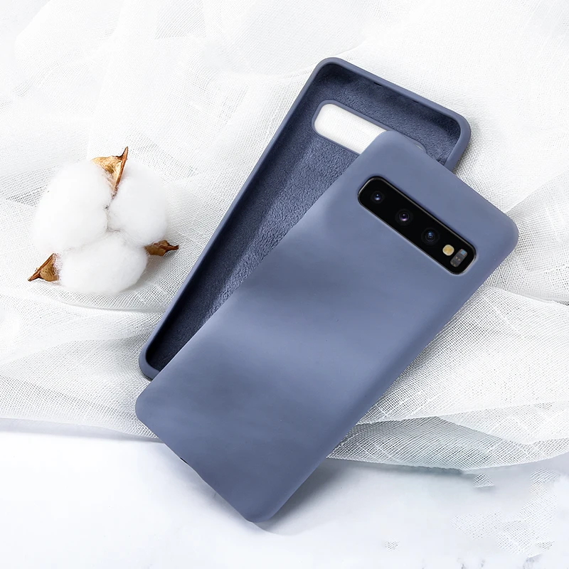 Силиконовый однотонный чехол для samsung Galaxy A10 A20E A20 A30 A40 A50 A70 M20 S8 S9 S10 Примечание 10 плюс S10e жидкости Чехлы мягкие из кожи TPU чехол - Цвет: Gray