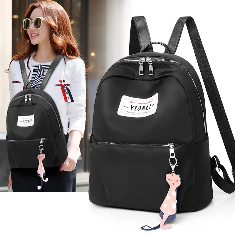 

Oxford Cloth Waterproof Backpack 2019 New Style College Style Headphone Jack Women's School Bag Vintage Fashion Backpack