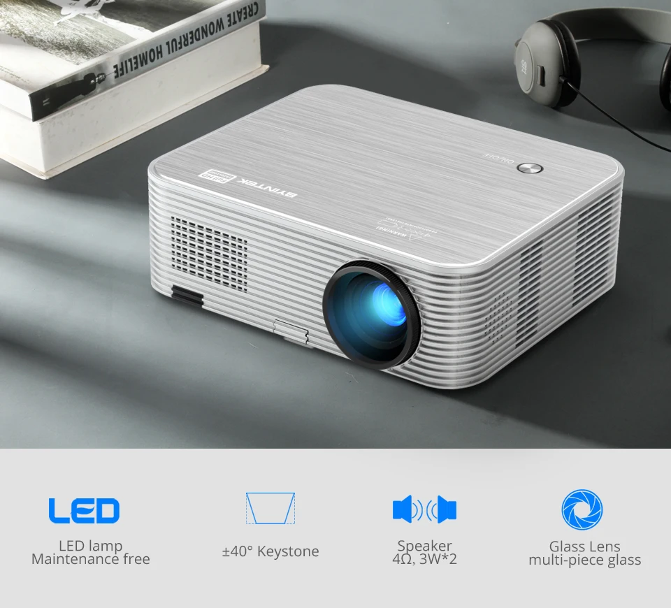 BYINTEK K15 Dust-proof Full HD 4K 300inch 1080P Smart Android Wifi 3D LED Video Projector best 4k projector