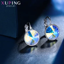 Xuping אופנתי אלגנטי Shinning חישוקי עגילי קריסטלים סברובסקי מסיבת יום נישואים מתנה עבור נשים בנות M99-20641(China)