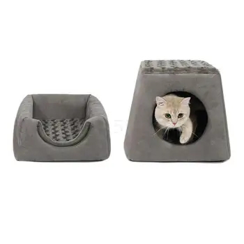 

Cat nest four seasons universal washable small dog nest closed foldable cat house net red pet nest cat supplies