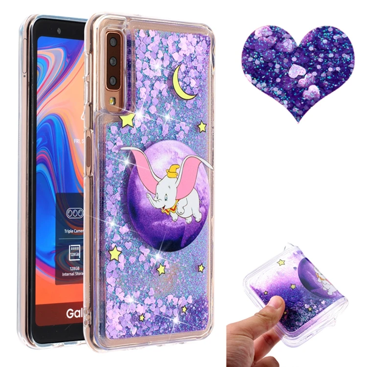 Жидкий чехол принцессы A7 для samsung Galaxy A7, силиконовый чехол для samsung A750F, блестящий чехол из ТПУ