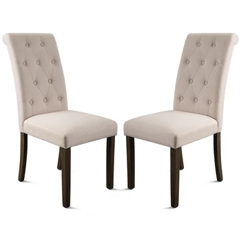 

2Pcs Chairs Fashion Modern Dining Chair PU Leather Soft Pad Cushion Home Dining Room Furniture for Dinner Table