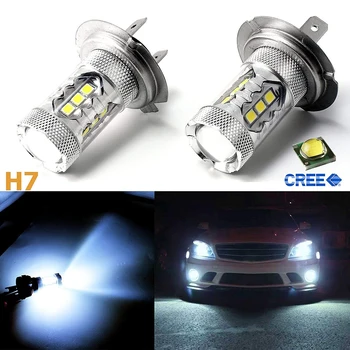 

1Pair 80W LED Ice Blue Super Bright H7 8000K 2828 LED Bulb Compatible for Low Beam Headlight DRL