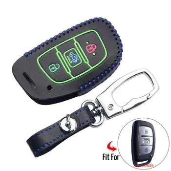 

For Hyundai Creta Mistra Elantra Verna Tucson ix25 IX35 PU Leather 3 Button Keyless Remote Fob Cover Protector Case