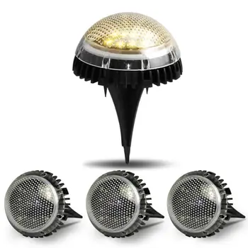 

4pcs Solar Powered Ground Light IP67 Waterproof Garden Pathway Deck Lights With 8 LED Lamp For Home Yard Driveway Lawn Road