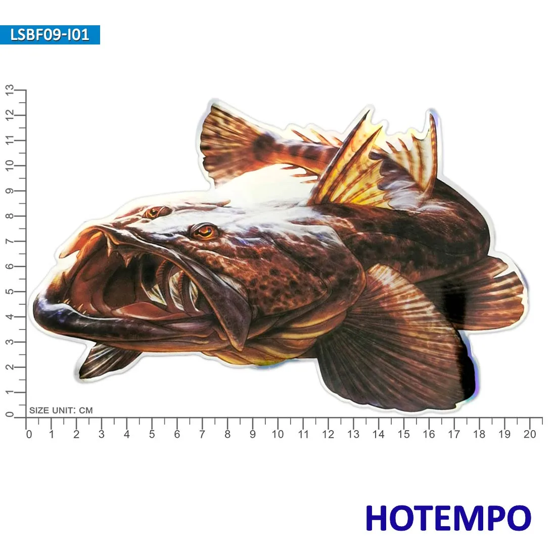 7.87 Zoll, 20 cm, Laser Große Größe Meeresfische, Tintenfisch, Gelbflossen, Blauflossen, Barsch, Holografische Aufkleber, für Fischer, Boote, Gepäck, Motorrad, Skateboard, Aquarium, Auto-Aufkleber – Detail 7