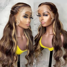

Highlight Wig Human Hair Ombre 13x4 Body Wave Lace Front Human Hair Wigs For Women Brazilian Honey Blonde Colored Human Hair Wig