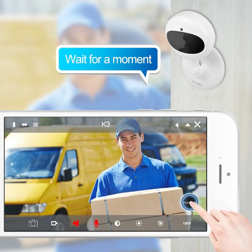 Домашняя умная Мини Wifi ip-камера HD 1080P 2MP Беспроводная P2P 120 ° домашняя CCTV видео наблюдение монитор для камеры слежения