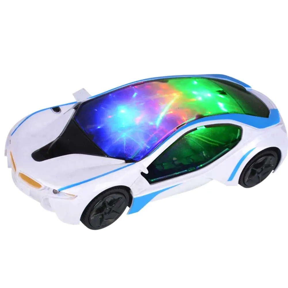 Kinder 3D Universal Elektro Auto Spielzeug Autos mit LED Blinklicht Musik Sound 