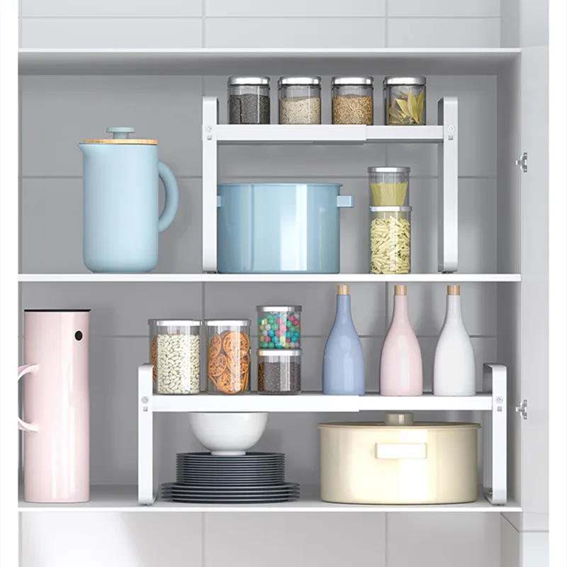 PROD 1005002870046425 Adjustable Cook Utensils Storage Rack Kitchen
Shelf Desk Partition Shelf Cupboard Holder Bathroom Stand Home Gadgets
Organizer