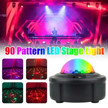 

90 Patterns RGB Premium Sound Control Stage Light LED RGB magic crystalBall Lamp Disco Light Laser projector Wedding party