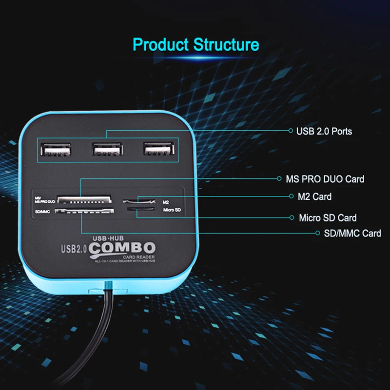 Usb-концентратор 3 порта USB 2,0 концентратор USB сплиттер адаптер питания Для iMac компьютер Ноутбук аксессуары сплиттер адаптер с TF кард-ридером