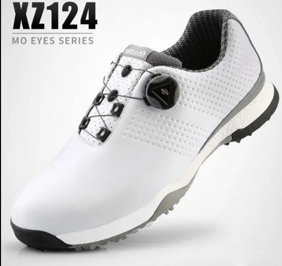 PGM Magic Eye обувь для гольфа спортивная мужская водонепроницаемая нескользящая обувь вращающаяся обувь летние спортивные кроссовки для гольфа - Цвет: Темно-серый
