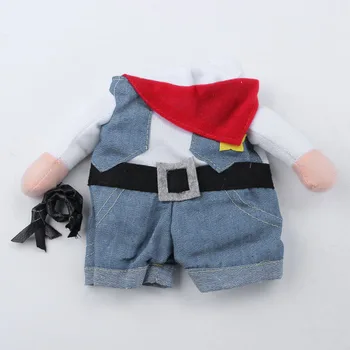 

Pet Clothes Cat Dog Cosplay Cowboy Funny Costume With Hat Puppy Jean Coat Party Dress TUE88
