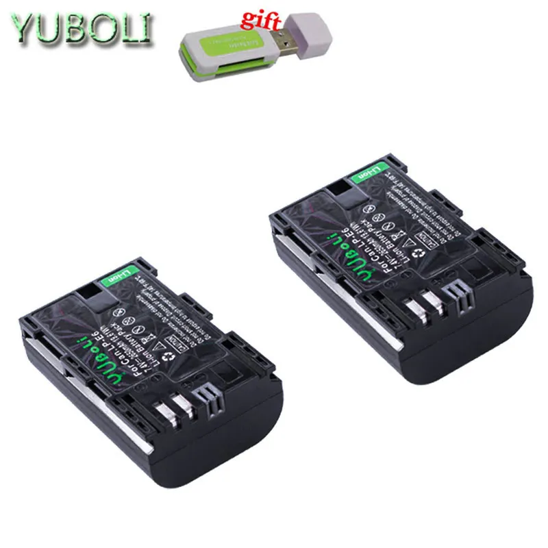 2battery Декодированный lpe6 bateria lp e6 E6N LP-E6N LP-E6 батарея+ двойное зарядное устройство для Canon 5D Mark II Mark III 6D 7D 60D 60Da 70D 80D DSLR - Цвет: 2battery
