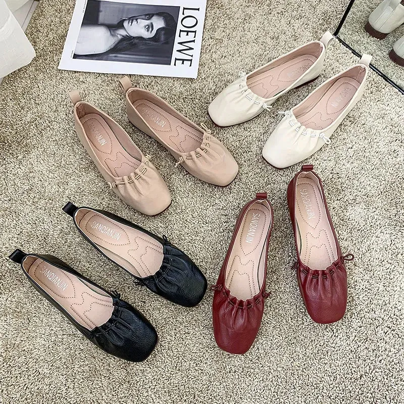 Comfortable red deals flat shoes