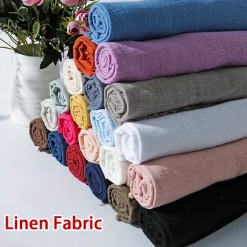 

5 Meters Quilting Crafts Patchwork Thin Solid Cambric Linen Fabric Decoration For Clothing Home Soft Organic Material DIY Sewing