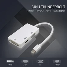 Мини адаптер портов дисплея DP 3 в 1 HD 1080P Thunderbolt к HDMI VGA DVI оптический аудио адаптер для Macbook iMac Surface Pro Air