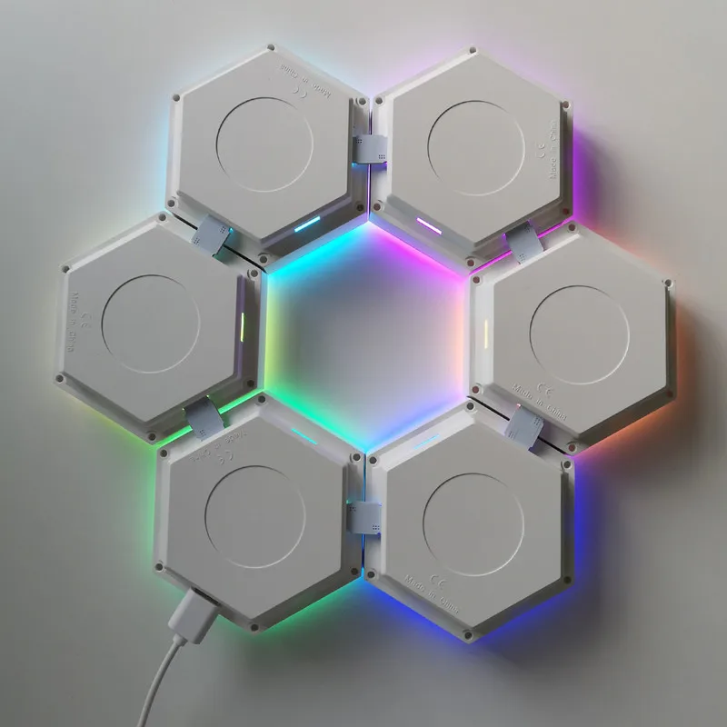 wall night light USB Upgrade Quantum lamp led modular touch sensitive lighting Hexagonal LED Panel honeycomb Light magnetic Helios Touch Lampara bathroom sconce lights