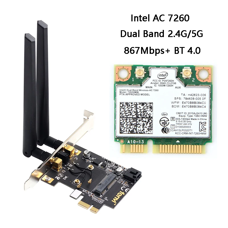 Беспроводной мини PCI-E сетевой карты для рабочего стола PCI-E адаптер ...
