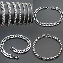 Более 20 стилей браслет из нержавеющей стали 316L браслет 4 мм 5 мм 6 мм 7 мм Фонари ожерелье браслет для женщин мужчин девочек и мальчиков