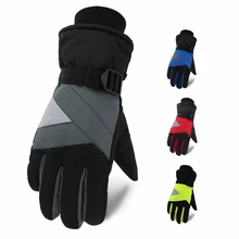 Лыжные перчатки полный палец толстые водостойкие ветрозащитные теплые пушистые перчатки для рук уличные зимние велосипедные перчатки