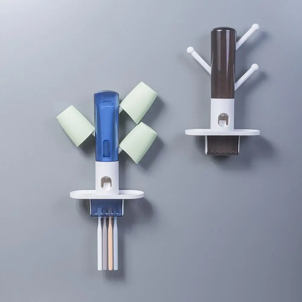 

Toothbrush Holder Storage rack All Dust Free Clean with an Automatic Toothpaste Dispenser with 3 wash cups