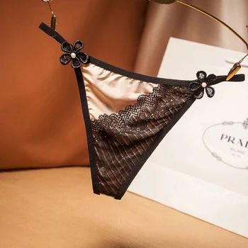 

Hot Japan Type Patchwork Lace G-String Fashion Pearl Flower Underwear Panties Brief Smooth Seamless Sexy Women Lingerie Thong