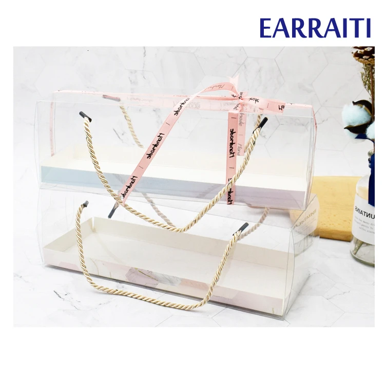

40PCS Swiss Roll Omelet Cake Box Window Handle Gift Box Paper Favor Wedding Towel Roll Cake Gift Wedding Box Dessert Baking