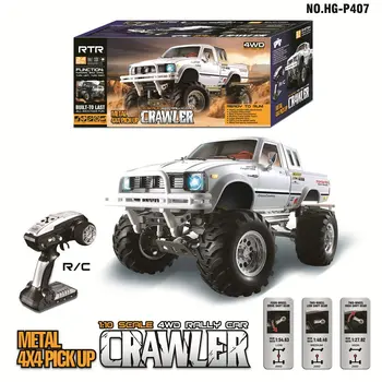شراءHG P407 RC Car 1:10 2.4G 4WD 3CH نحى رالي راديو التحكم سيارة TOYATO المعادن عالية السرعة روك الزاحف RTR لعب للأطفال