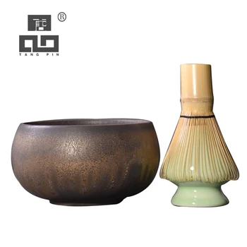 

TANGPIN japanese ceramic matcha bowls with bamboo whisk tea ceremony sets japanese tea sets drinkware
