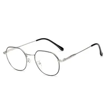 Новая простая Мода ретро многоугольник личности унисекс оправа для очков металл искусство колледж Ветер очки повседневные без градуса очки для чтения