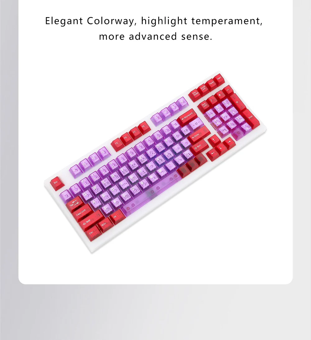 Taihao-Atomic roxo cúbico ABS Doubleshot Keycap, tipo