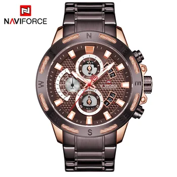 

New fashion steel band watch sports men's watch waterproof multi-function quartz watch calendar