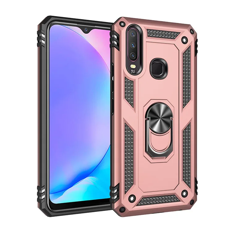 Чехол для VIVO Y15 чехол Vivo Y12 чехол Heavy Duty жесткий прочный бронированный чехол с подставкой Чехол или VIVO Y15 Y12 Y17 Y15 Y11 Y17 U10 U3X - Цвет: Rose Gold