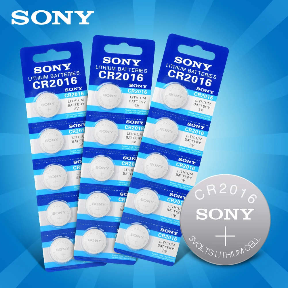 15 шт./лот, оригинальная литиевая батарея для sony CR2016, 3 в, для автомобильных ключей, часы, пульт дистанционного управления, игрушки,, ECR2016, GPCR2016, Кнопочная батарея
