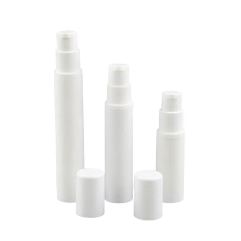 

300 X 5ml 10ml 15ml Empty White Airless Lotion Pump Cream Bottle For Cosmetic Use 5ml 10ml 15ml Plastic Perfume Bottle