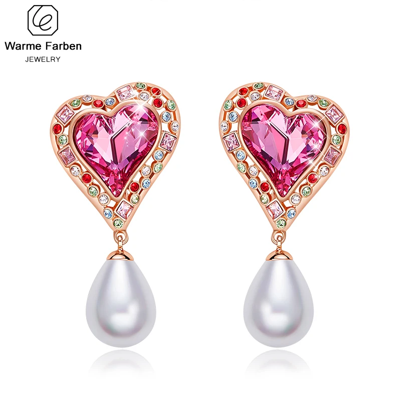 Warme Farben женские серьги с кристаллами Swarovski S925 Серебряные роскошные стразы капли