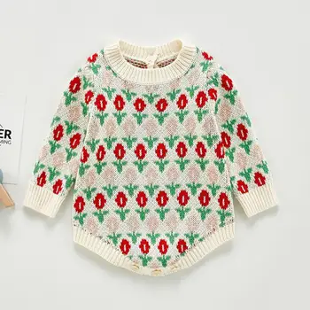 

Baby Knitted Bodysuit Clothes Autumn Girls Long Sleeve Jumpsuit Kids Sweaters Baby Girls Bodysuits Baby Sweater
