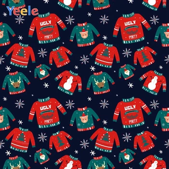 

Christmas Background Ugly Sweater Decoration Photography Backdrop For Photo Studio Photocall Photophone Photozone Shoot Booth