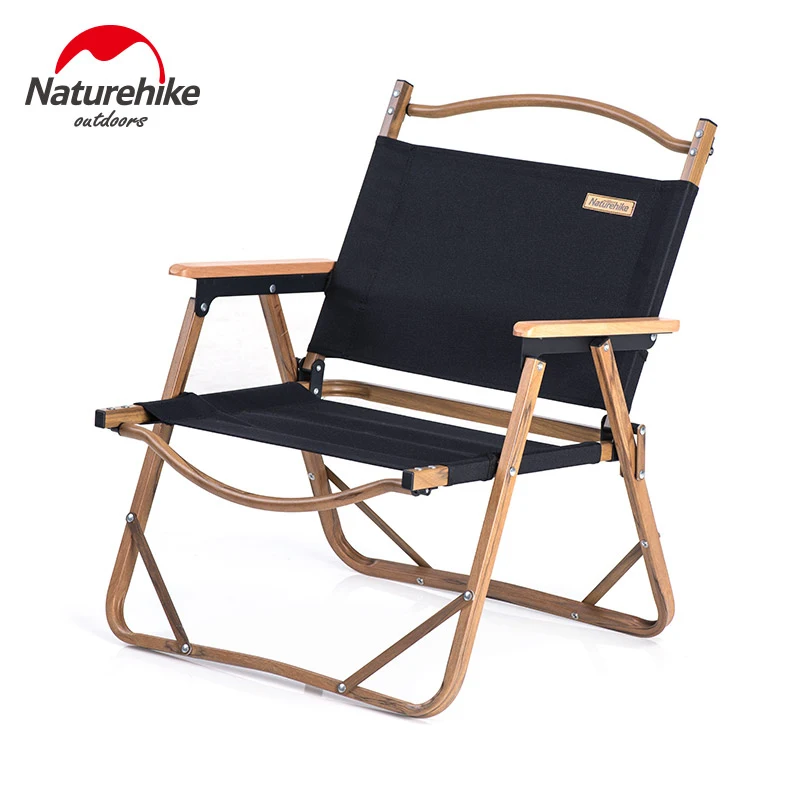 Naturehike легкий алюминиевый складной стул для рыбалки компактный сверхмощный складной стул для кемпинга портативный складной стул для пикника - Цвет: Black