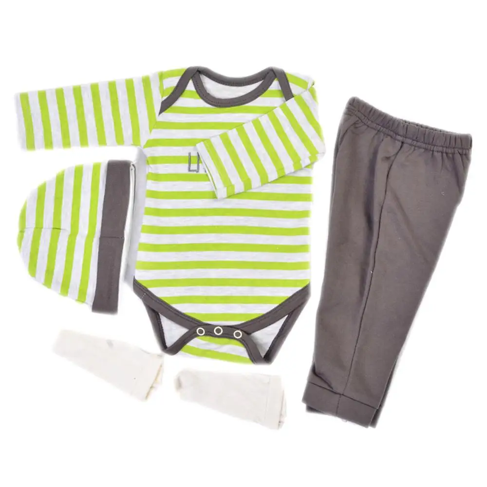

fashion infant baby boy doll Striped clothes Outfits 100% cotton long sleeve for Newborn Infant reborn doll Children Clothes