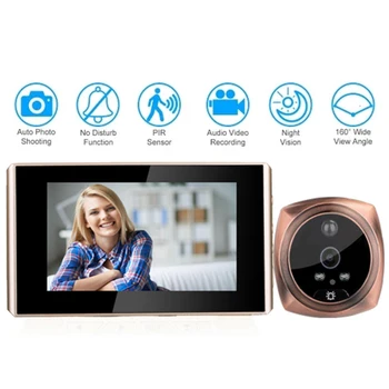 

4.3 Inch Wireless Peephole Security Doorbell 720P Video Visual Intercom Night-Vision Pir Smart Wifi Doorbell