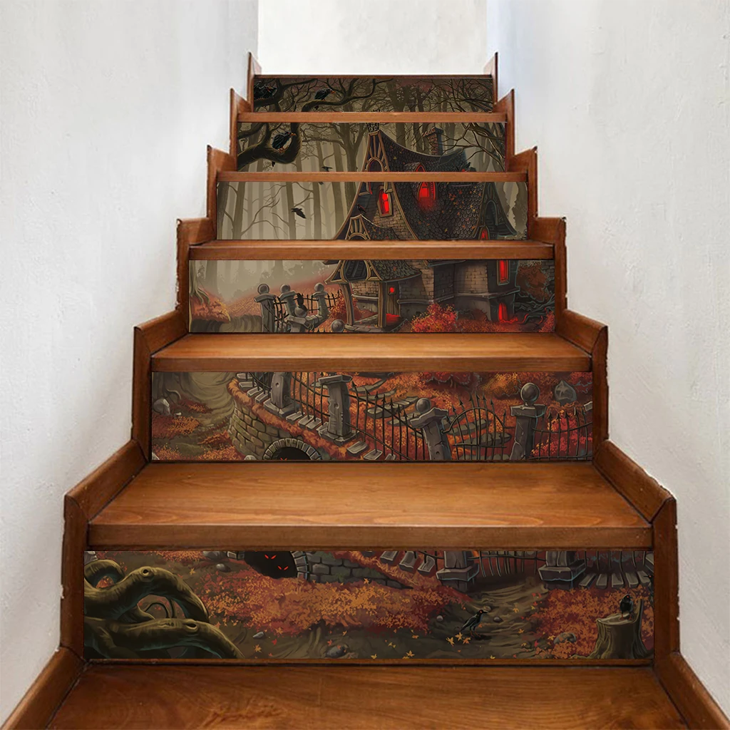 6pcs/set 3D Stair Decals Stickers Stair  Decals Staircase Sticker