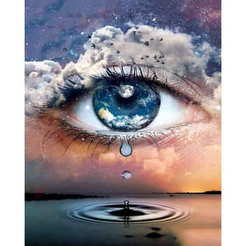 

DIY Painting By Numbers Eye Oil Coloring By Numbers Landscape Wall Art Canvas Picture Hand Painted Home Decoration 40x50cm